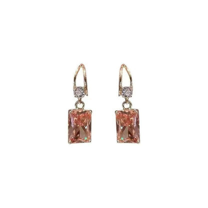 Peach Rhinestone Dangle Earrings – Twisted Gold Hook