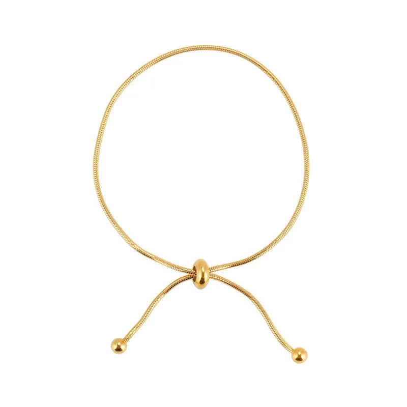 Women's Snake Chain Necklace & Bracelet Set – 18K Gold Titanium
