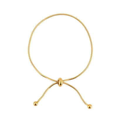 Women's Snake Chain Necklace & Bracelet Set – 18K Gold Titanium