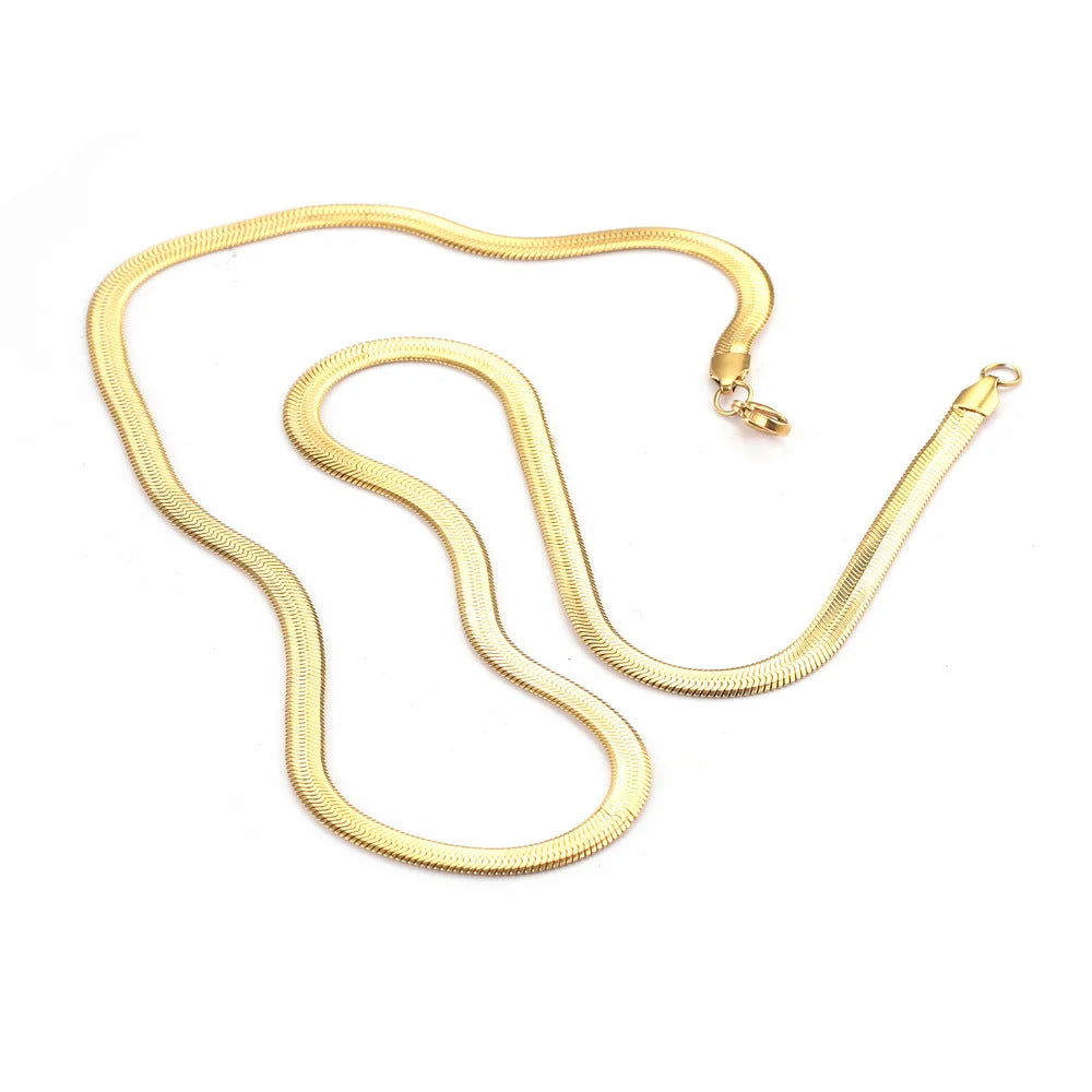 Classic Snake Chain Necklace – Titanium Steel