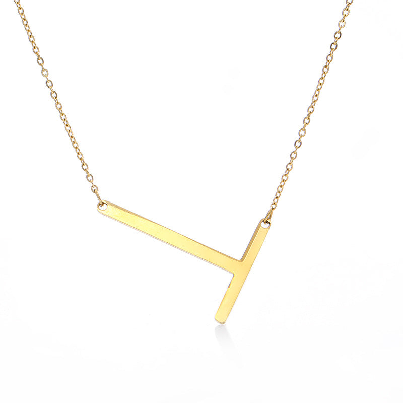 Fabulous Rose Gold Plated Stainless Steel Initial Letter Pendant Necklace – view 49