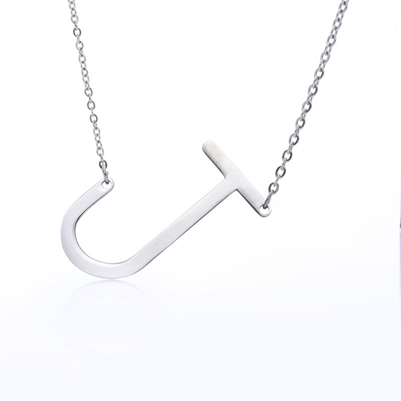 Fabulous Rose Gold Plated Stainless Steel Initial Letter Pendant Necklace – view 24