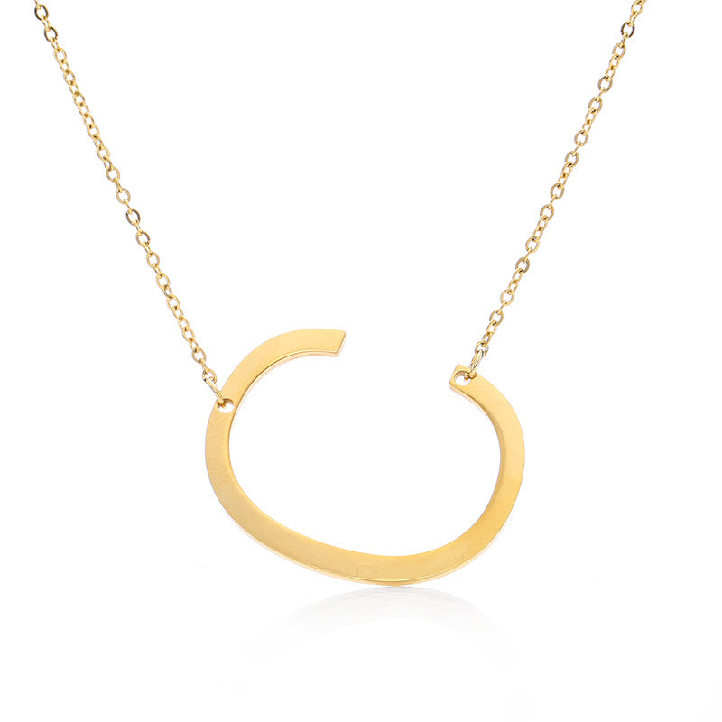 Fabulous Rose Gold Plated Stainless Steel Initial Letter Pendant Necklace – view 5