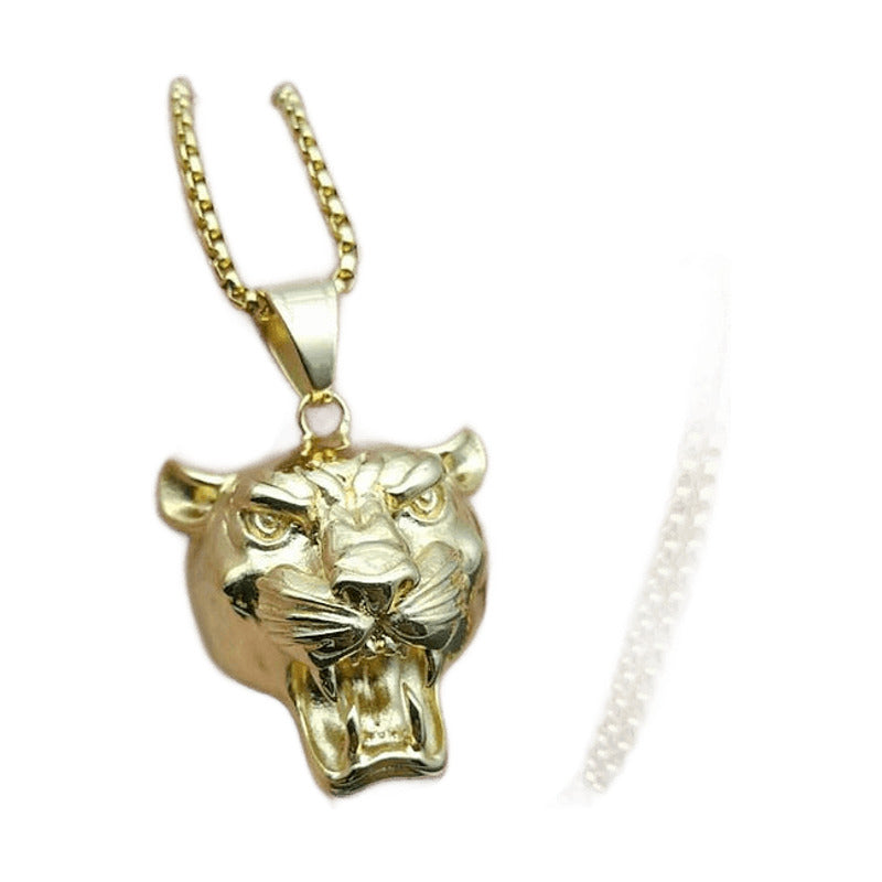 Gold-Plated Lion Head Pendant – Stainless Steel