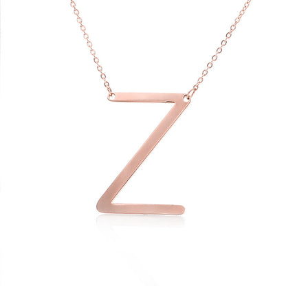 Fabulous Rose Gold Plated Stainless Steel Initial Letter Pendant Necklace – view 34