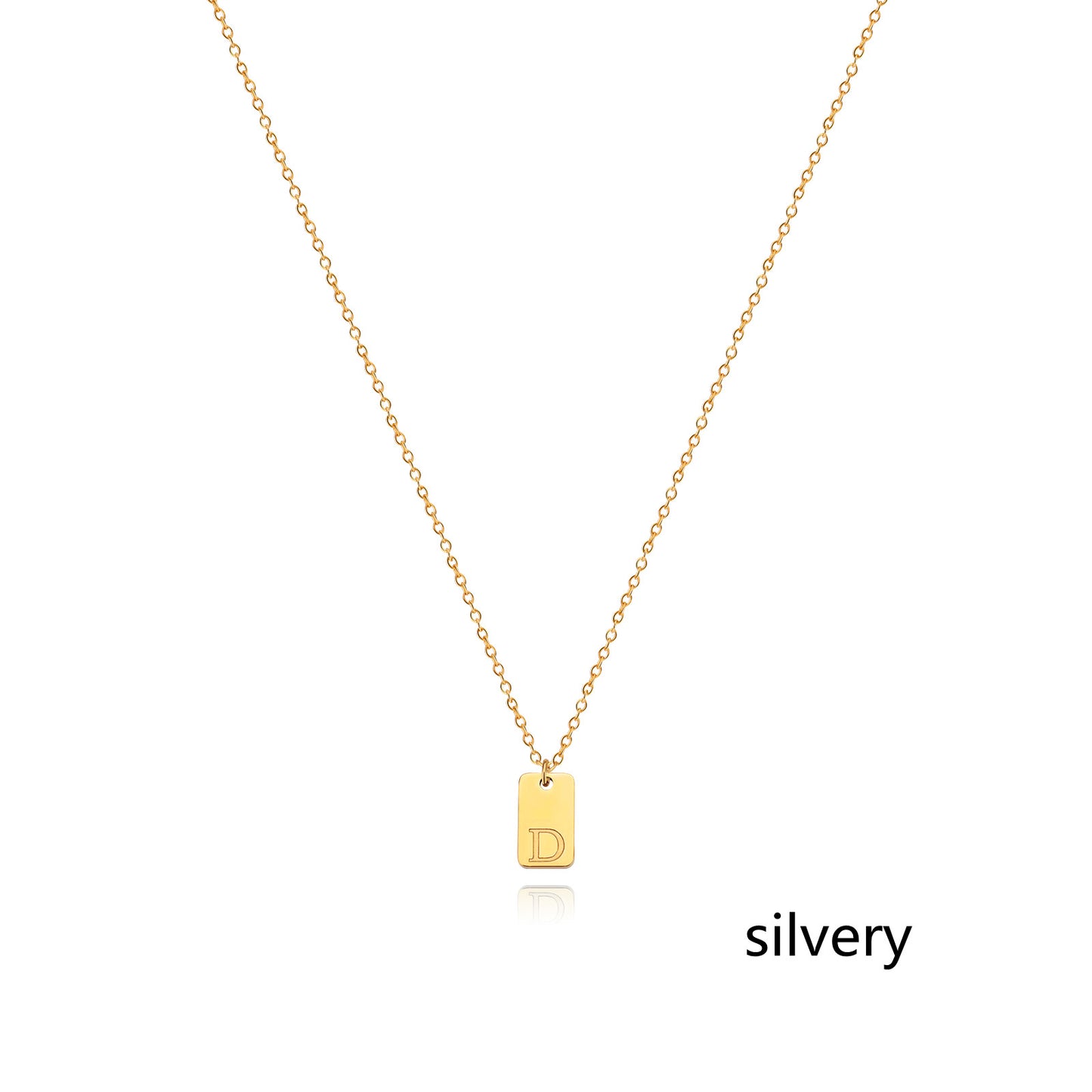 Stainless Steel Simple 26 Letter Tag Pendant Necklace – view 31