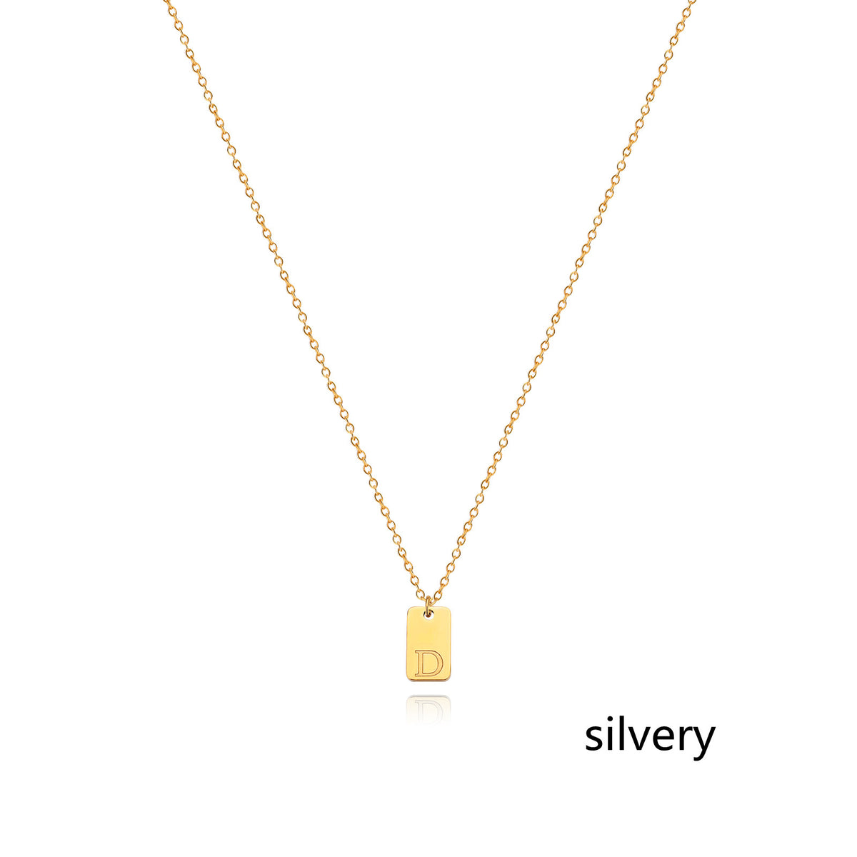 Stainless Steel Simple 26 Letter Tag Pendant Necklace – view 31