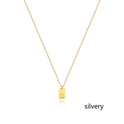 Stainless Steel Simple 26 Letter Tag Pendant Necklace – view 31