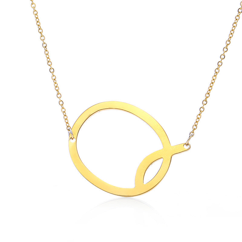 Fabulous Rose Gold Plated Stainless Steel Initial Letter Pendant Necklace – view 30