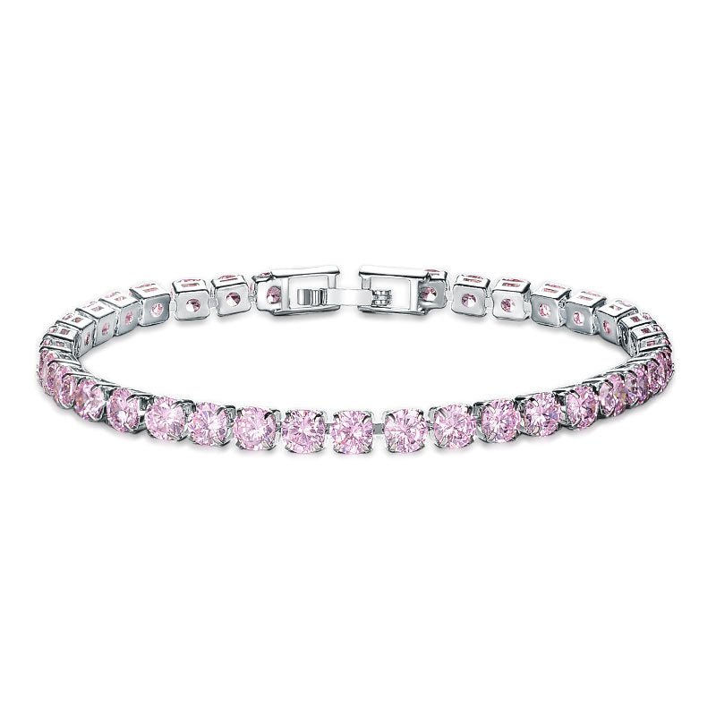 Cubic Zirconia Tennis Bracelet – Iced Out Crystal, Gold – view 5