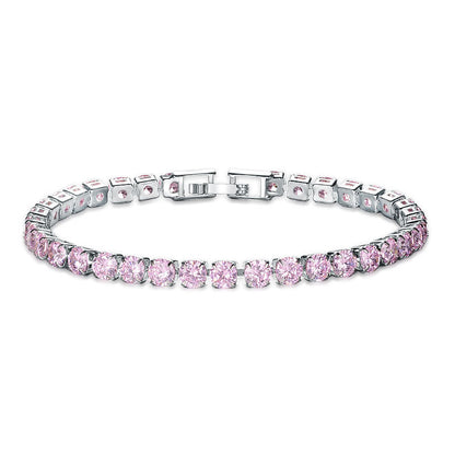 Cubic Zirconia Tennis Bracelet – Iced Out Crystal, Gold – view 5