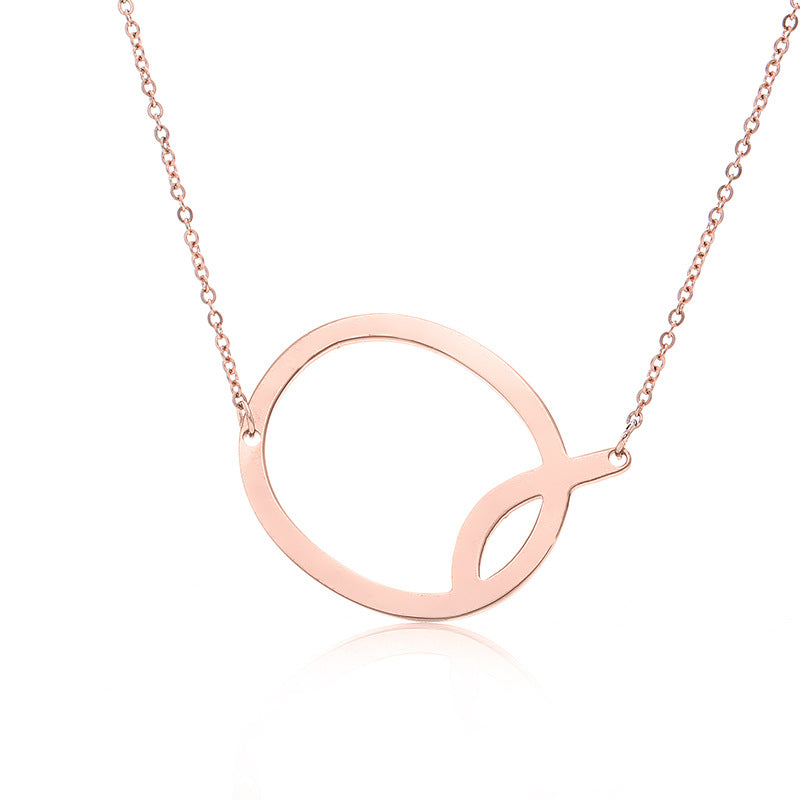 Fabulous Rose Gold Plated Stainless Steel Initial Letter Pendant Necklace – view 75