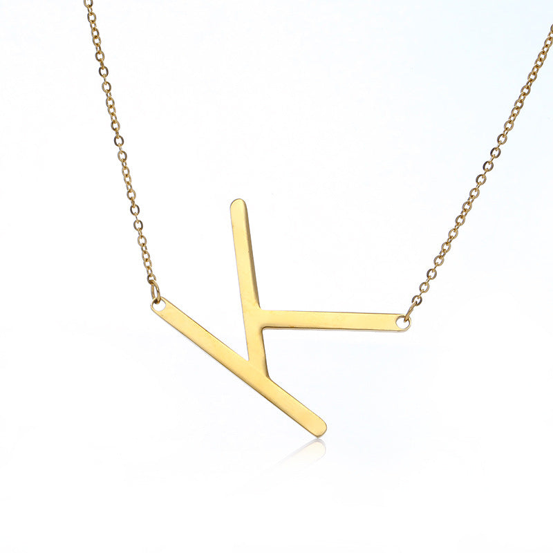 Fabulous Rose Gold Plated Stainless Steel Initial Letter Pendant Necklace – view 51