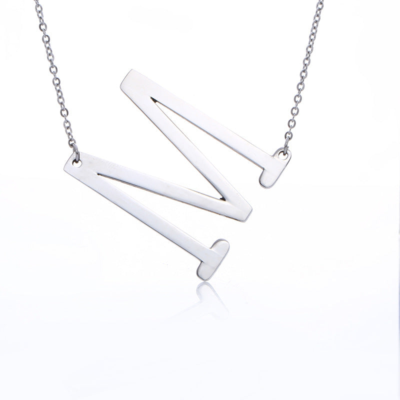 Fabulous Rose Gold Plated Stainless Steel Initial Letter Pendant Necklace – view 29