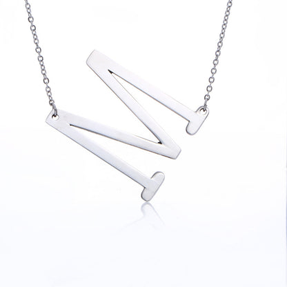 Fabulous Rose Gold Plated Stainless Steel Initial Letter Pendant Necklace – view 29