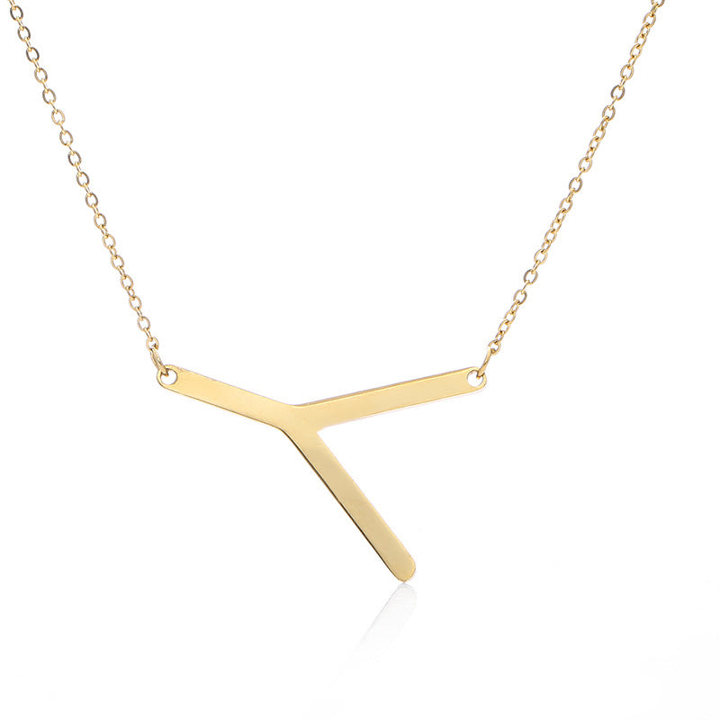 Fabulous Rose Gold Plated Stainless Steel Initial Letter Pendant Necklace – view 42