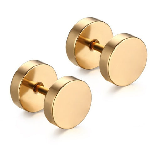 8mm Barbell Ear Studs – Stainless Steel, Punk Gothic – view 5