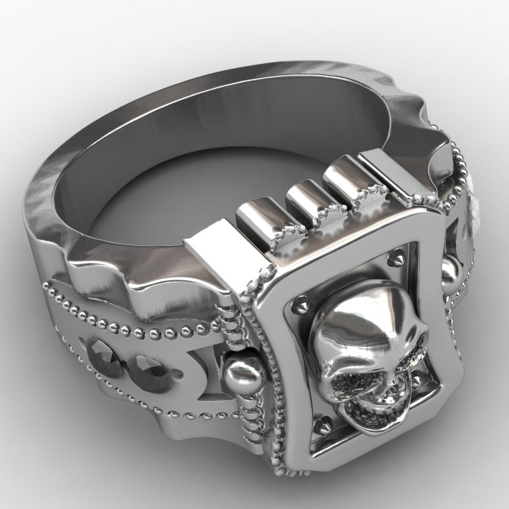 SKULL PUNK STAINLESS STEEL RING – view 5