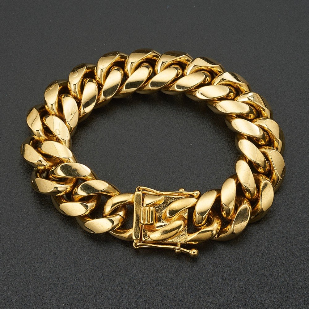 Miami Cuban Link Chain – Gold Stainless Steel – view 7