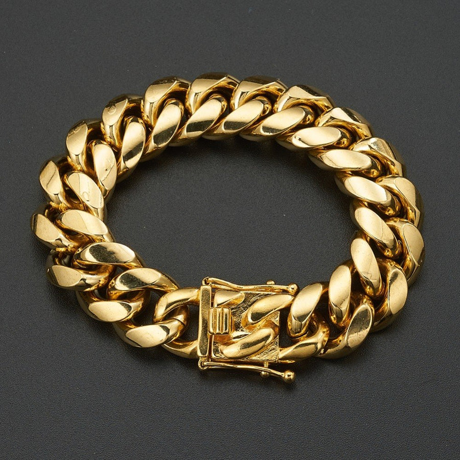Miami Cuban Link Chain – Gold Stainless Steel – view 7