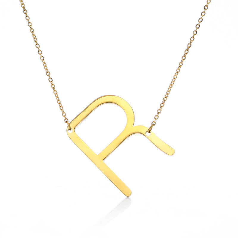 Fabulous Rose Gold Plated Stainless Steel Initial Letter Pendant Necklace – view 16