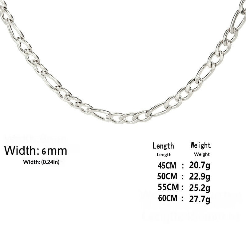 Extra-thick Stainless Steel Figaro Chain Mens Necklace – view 14