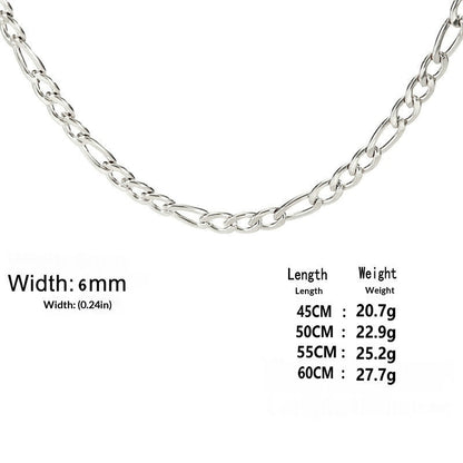 Extra-thick Stainless Steel Figaro Chain Mens Necklace – view 14