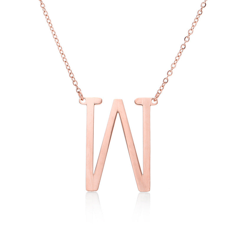 Fabulous Rose Gold Plated Stainless Steel Initial Letter Pendant Necklace – view 31