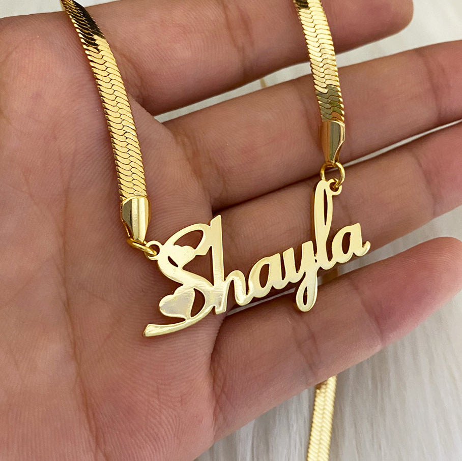 Necklace Stainless Steel Name Snake Chain Necklace – view 2
