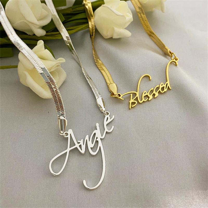 Necklace Stainless Steel Name Snake Chain Necklace – view 4