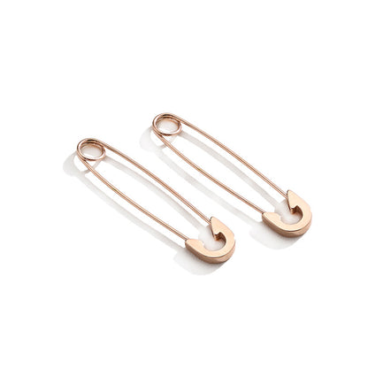 Dumbbell Stud Earrings – Titanium Steel, Unisex – view 5