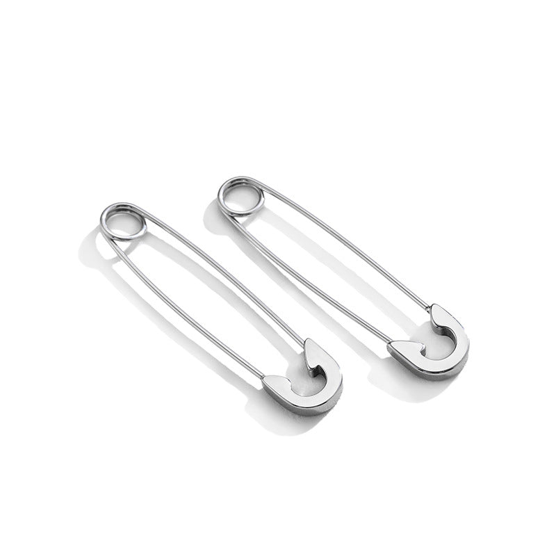 Dumbbell Stud Earrings – Titanium Steel, Unisex – view 2