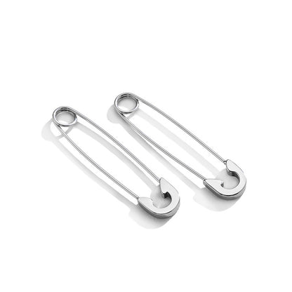 Dumbbell Stud Earrings – Titanium Steel, Unisex – view 2