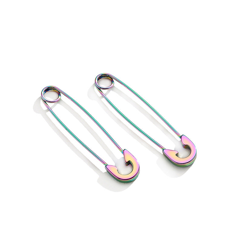 Dumbbell Stud Earrings – Titanium Steel, Unisex – view 4