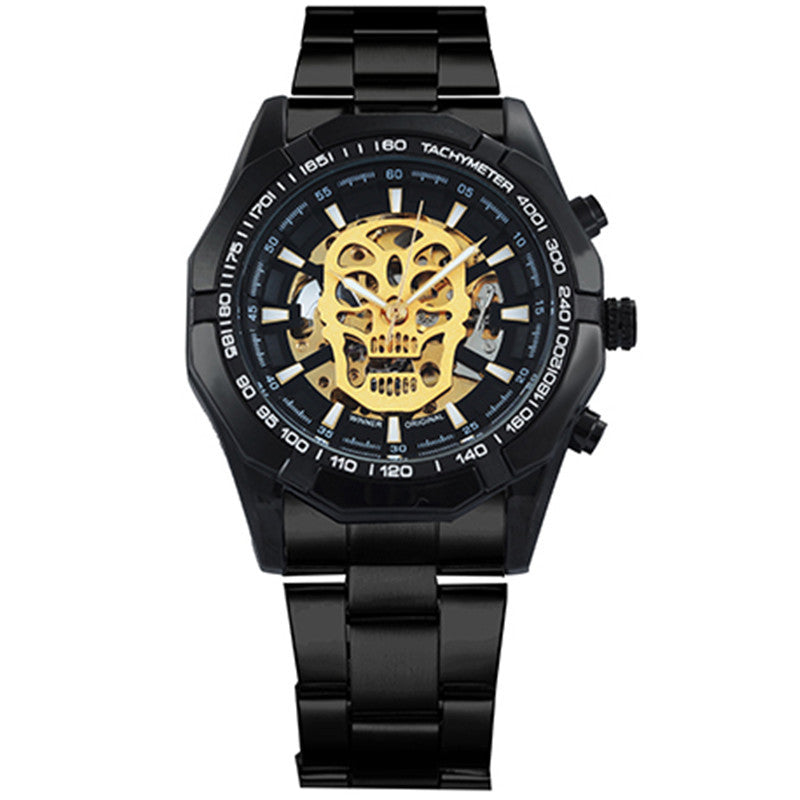 Official Automatic GOLD Watch Men Steel Strap Skeleton – view 2