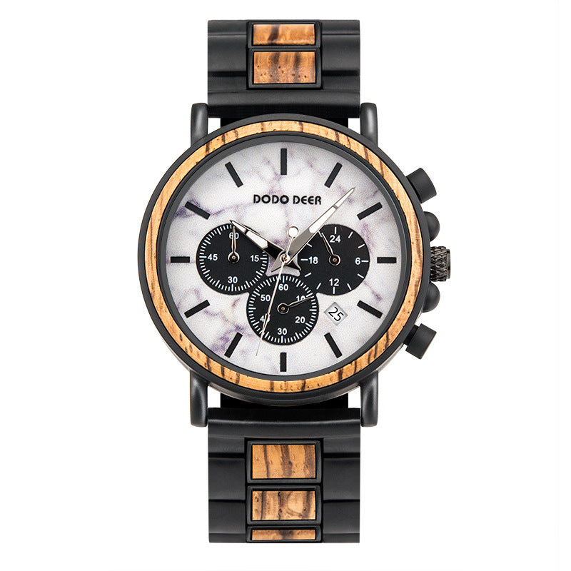 Luxury Wood Stainless Steel Men Watch Stylish Wooden – view 7