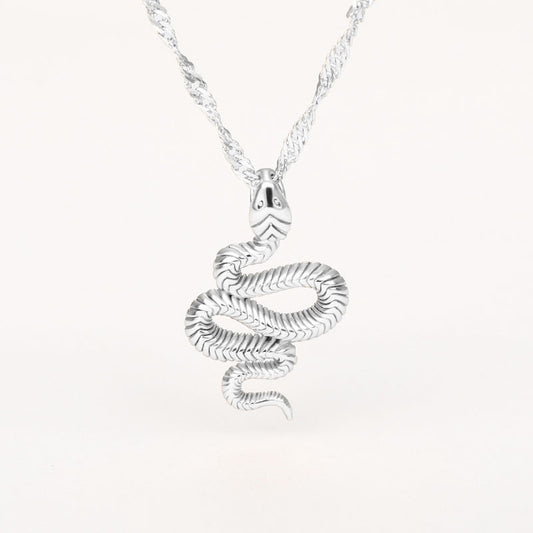 Snake Zodiac Pendant Necklace – Gold & Silver Stainless Steel
