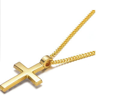 GOLD & SILVER CROSS PENDANT NECKLACE ICED OUT – view 2