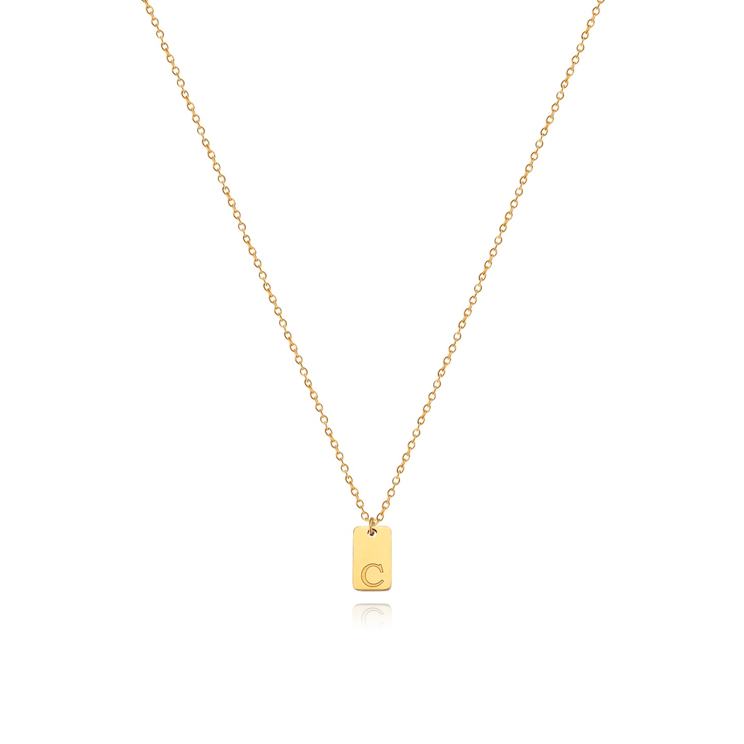 Stainless Steel Simple 26 Letter Tag Pendant Necklace – view 4