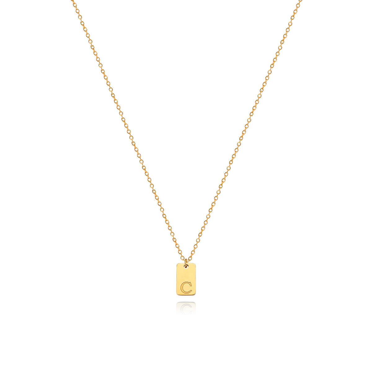 Stainless Steel Simple 26 Letter Tag Pendant Necklace – view 4