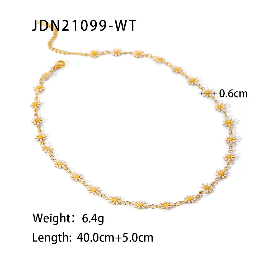 Titanium Steel Jewelry Necklace Bracelet 18K Gold White – view 5