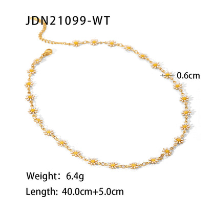Titanium Steel Jewelry Necklace Bracelet 18K Gold White – view 5