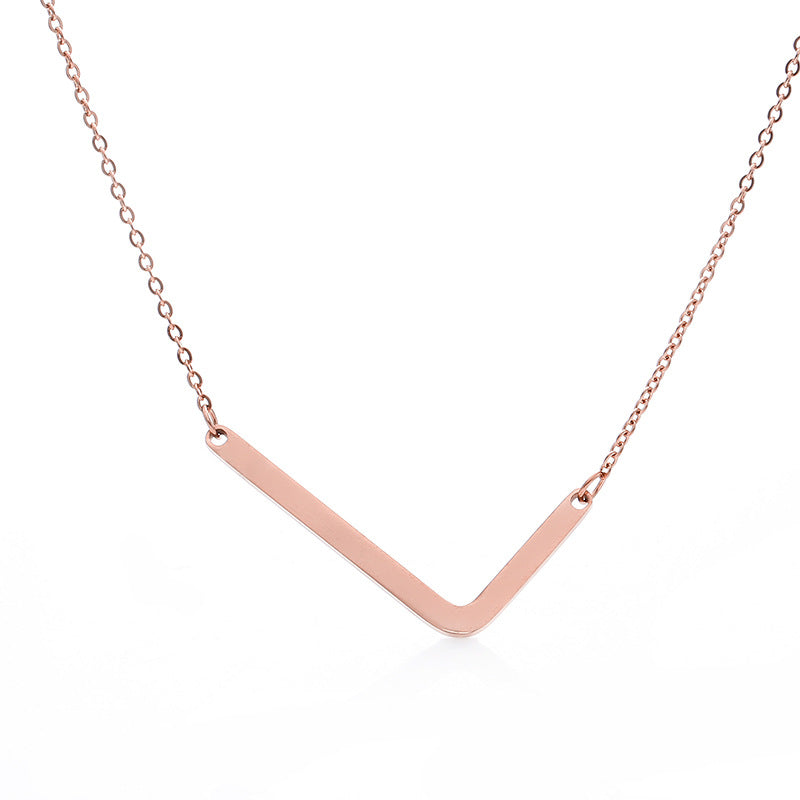 Fabulous Rose Gold Plated Stainless Steel Initial Letter Pendant Necklace – view 23