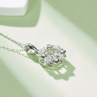0.5ct Moissanite Flower Pendant Necklace – S925 Platinum Plated – view 4