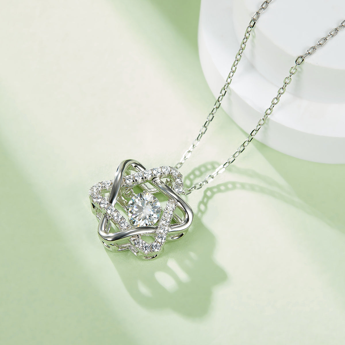 0.5ct Moissanite Hexagram Necklace – S925 Platinum Plated – view 3