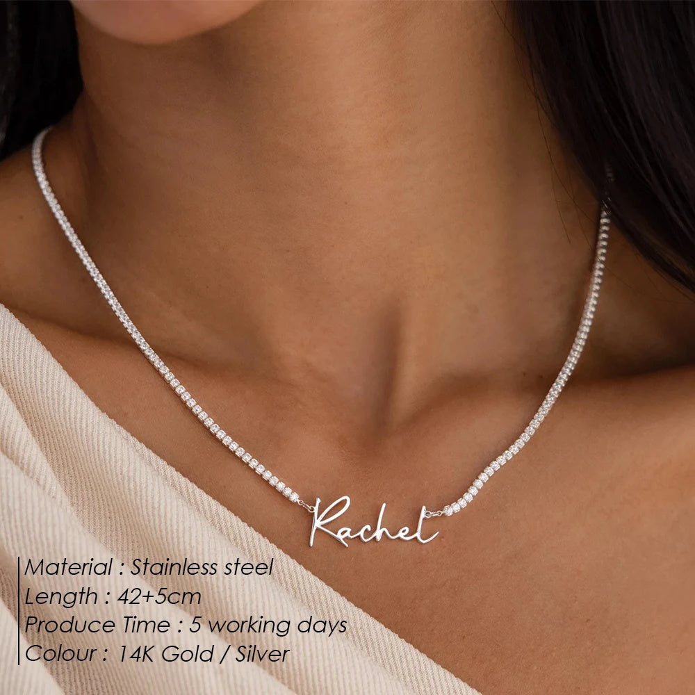 Custom Name Necklace – Personalised Zircon Iced Out Choker – view 2