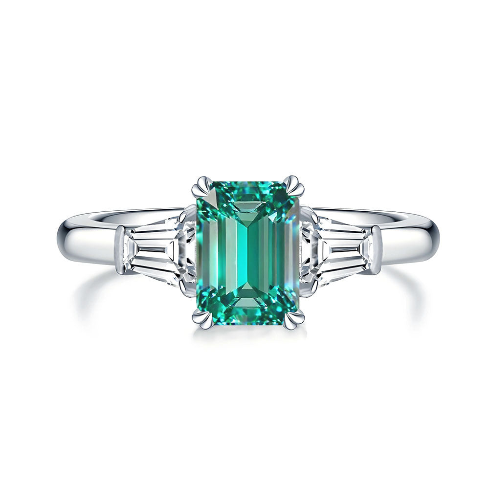 Aquamarine Sugar Cube Ring – S925 Sterling Silver – view 11