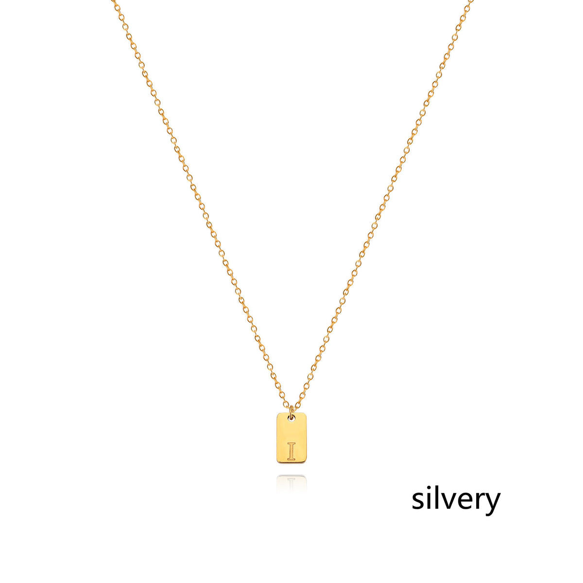Stainless Steel Simple 26 Letter Tag Pendant Necklace – view 36