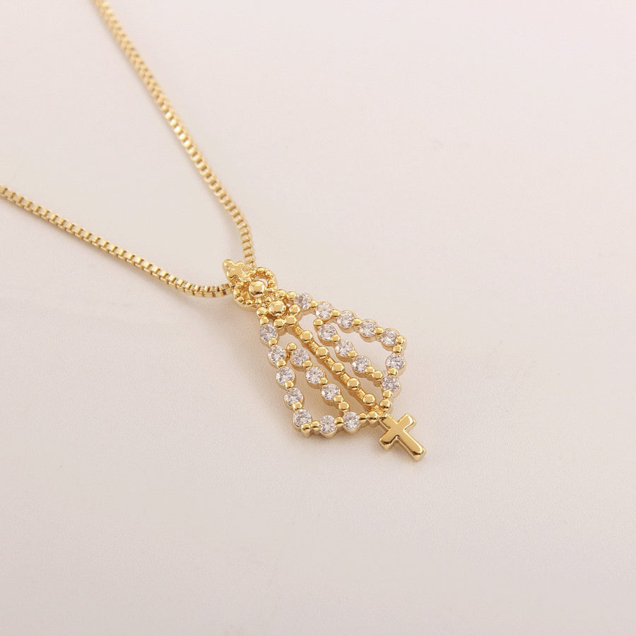 Religious Necklace – Madonna Cross Charm B – view 3