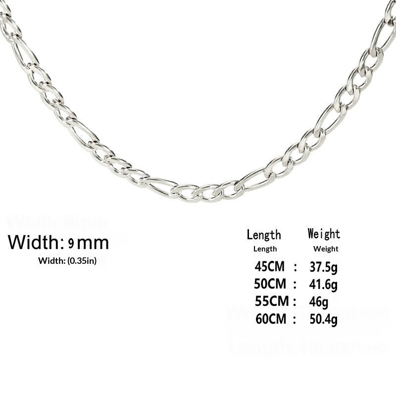 Extra-thick Stainless Steel Figaro Chain Mens Necklace – view 20